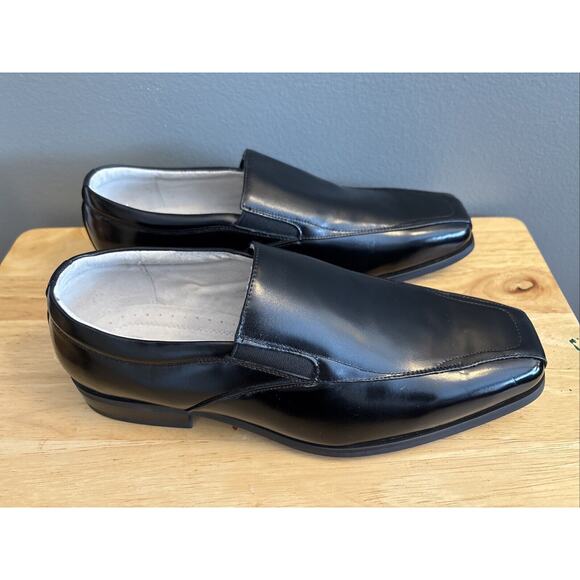 Near Mint. stacy adams hillman black bike‎ toe slip on leather loafer 11W - Picture 2 of 12